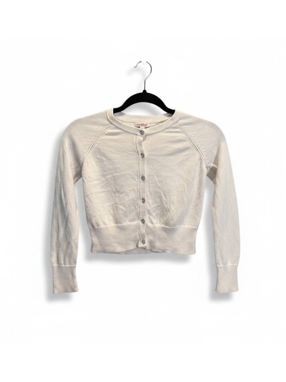 Cat & Jack White Cropped Cardigan Sweater – Girls M (8)